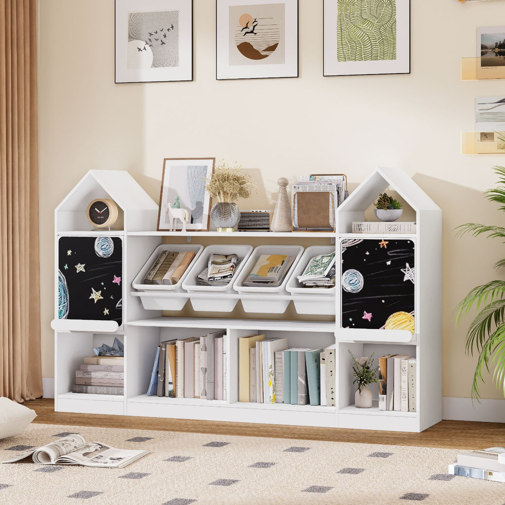 White Castle-Shaped Bookshelf with Blackboard Panels - & Educational, 27\