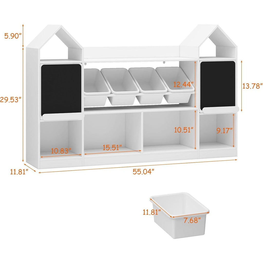 White Castle-Shaped Bookshelf with Blackboard Panels - & Educational, 27\