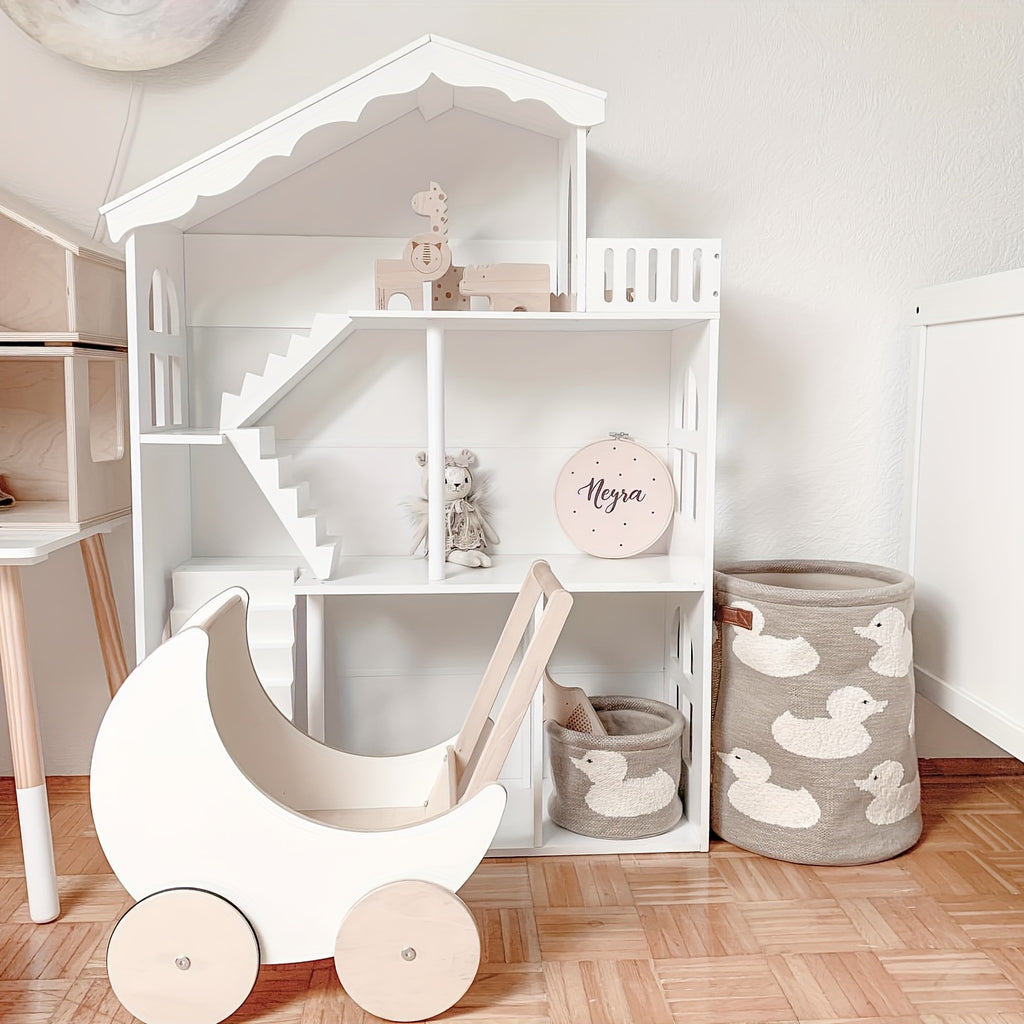 3-Tier Freestanding Bookshelf Suitable for Kids & Dollhouse - Sturdy \u002FMDF Storage Shelf, Space-Saving Bookcase for Room,, Playroom, Compact Book Shelf