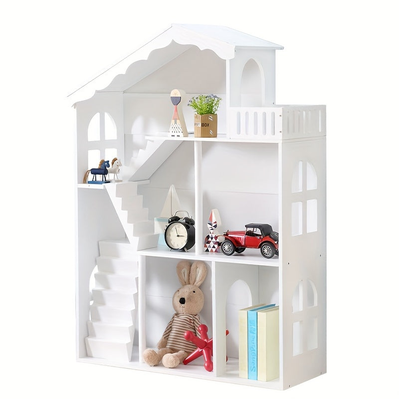 3-Tier Freestanding Bookshelf Suitable for Kids & Dollhouse - Sturdy \u002FMDF Storage Shelf, Space-Saving Bookcase for Room,, Playroom, Compact Book Shelf