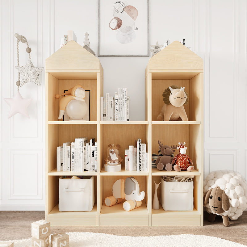 New Upgraded Wooden Cuties Bookshelf 42.32in Toy Storage Organizer with Natural Cubby Shelves, Perfect for Playroom,, and Cuties Room Toy and Book Storage for Home Room Decor Christmas Decorations, Birthday Gifts