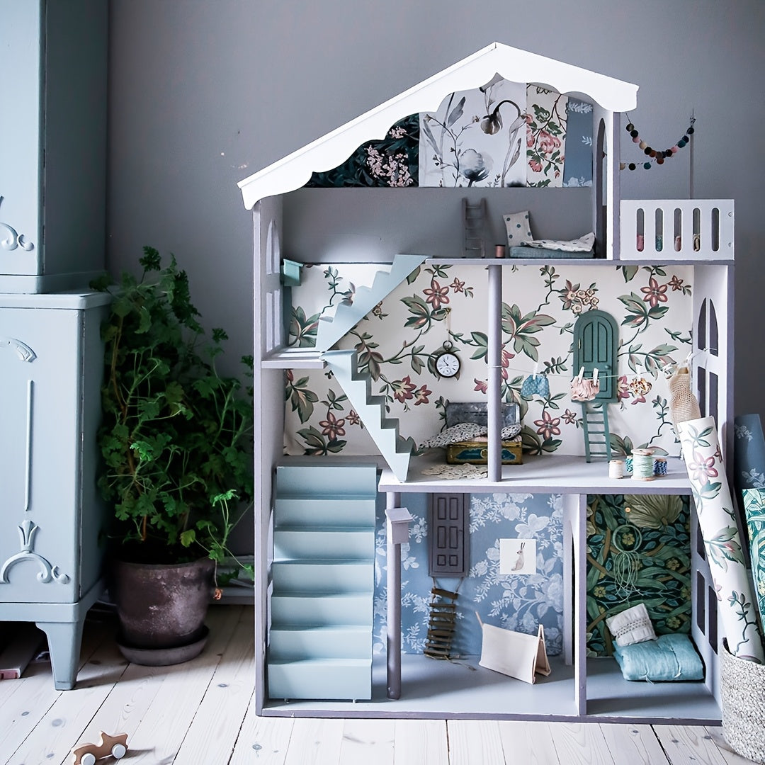 3-Tier Freestanding Bookshelf Suitable for Kids & Dollhouse - Sturdy \u002FMDF Storage Shelf, Space-Saving Bookcase for Room,, Playroom, Compact Book Shelf