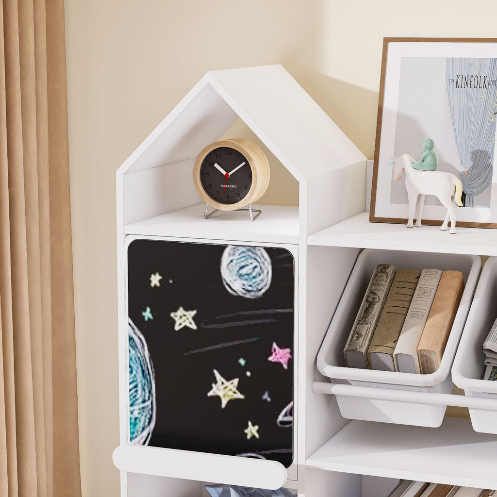 White Castle-Shaped Bookshelf with Blackboard Panels - & Educational, 27\