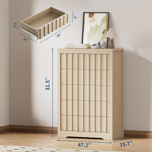 Contemporary Dresser Featuring Six Roomy Drawers And a Chic Wooden Surface - a Fashionable Storage Solution for Your Bedroom, Perfect As a Display Cabinet Or Storage Unit for Home Decor