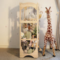 Fodoss Wooden Animal Storage Shelf with 360° Rotating Shelves & Mobile Base - Wood Toy Suitable for Children's Playroom,, Room, Sturdy Cart with Spacious Shelves for and Stuffed Animals