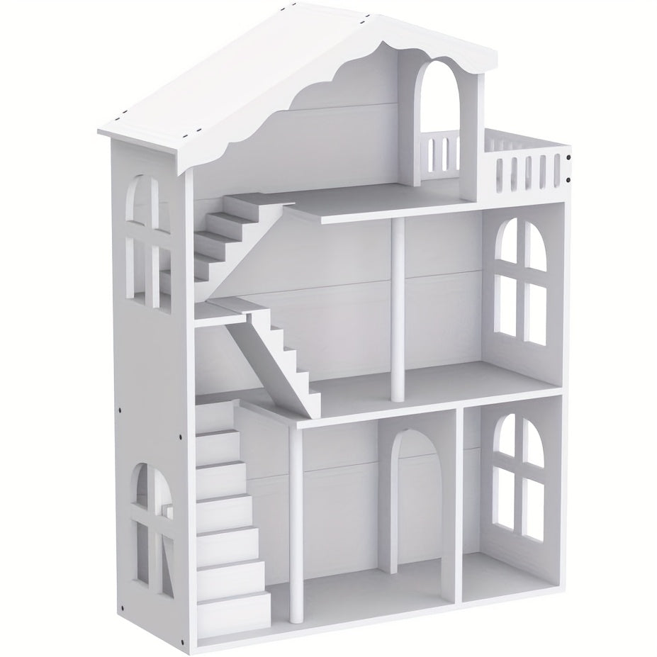 3-Tier Freestanding Bookshelf Suitable for Kids & Dollhouse - Sturdy \u002FMDF Storage Shelf, Space-Saving Bookcase for Room,, Playroom, Compact Book Shelf