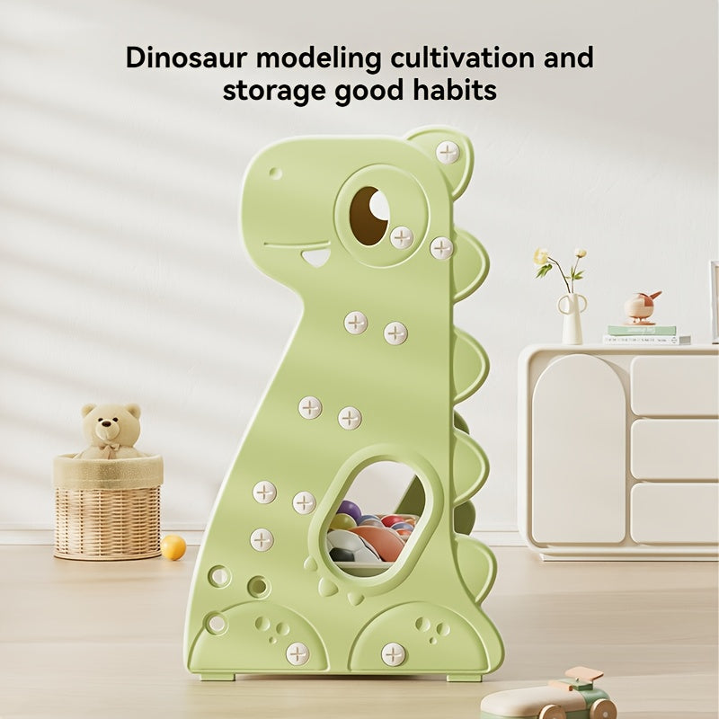 Children's Multi-Layer Picture Book Shelf, Multifunctional Bookshelf and Storage 2-in-1, Suitable for Living Room, Bedroom, and Kids' Room, Easy to Install, Dinosaur Design