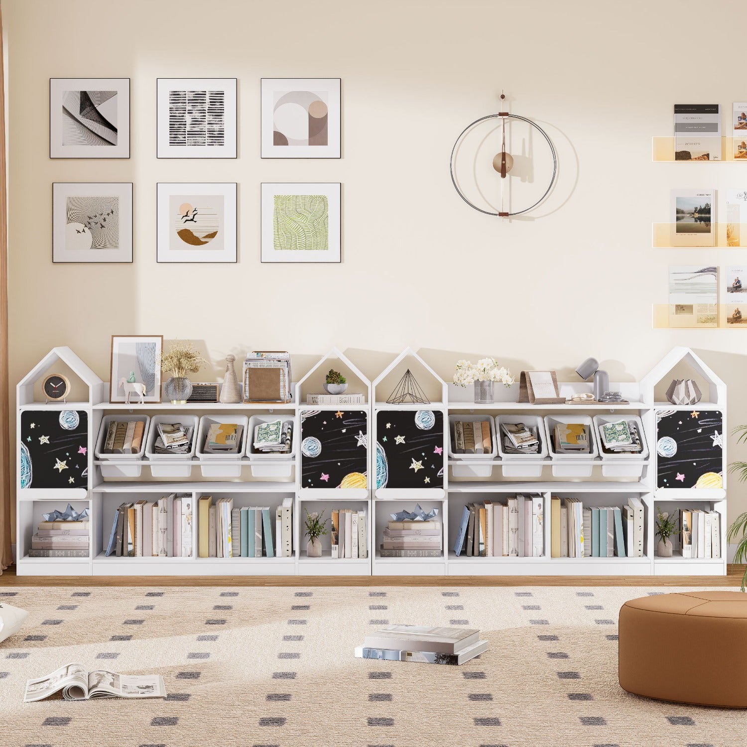 White Castle-Shaped Bookshelf with Blackboard Panels - & Educational, 27\