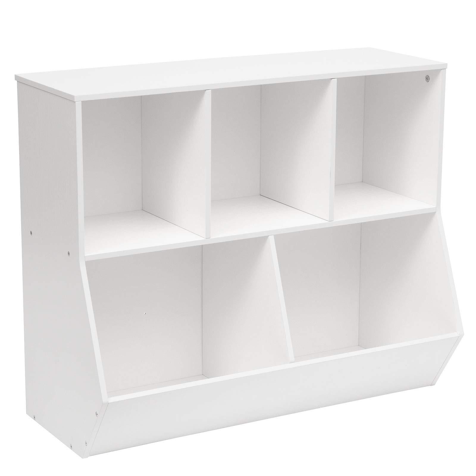 Rustic Brown Engineered Wood Toy Storage Cabinet & Bookshelf - 35.4\